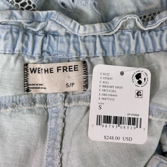 Free People Day Break Pants Womens Small Boho Embroidered Eyelet We The Free NEW - Picture 3 of 13